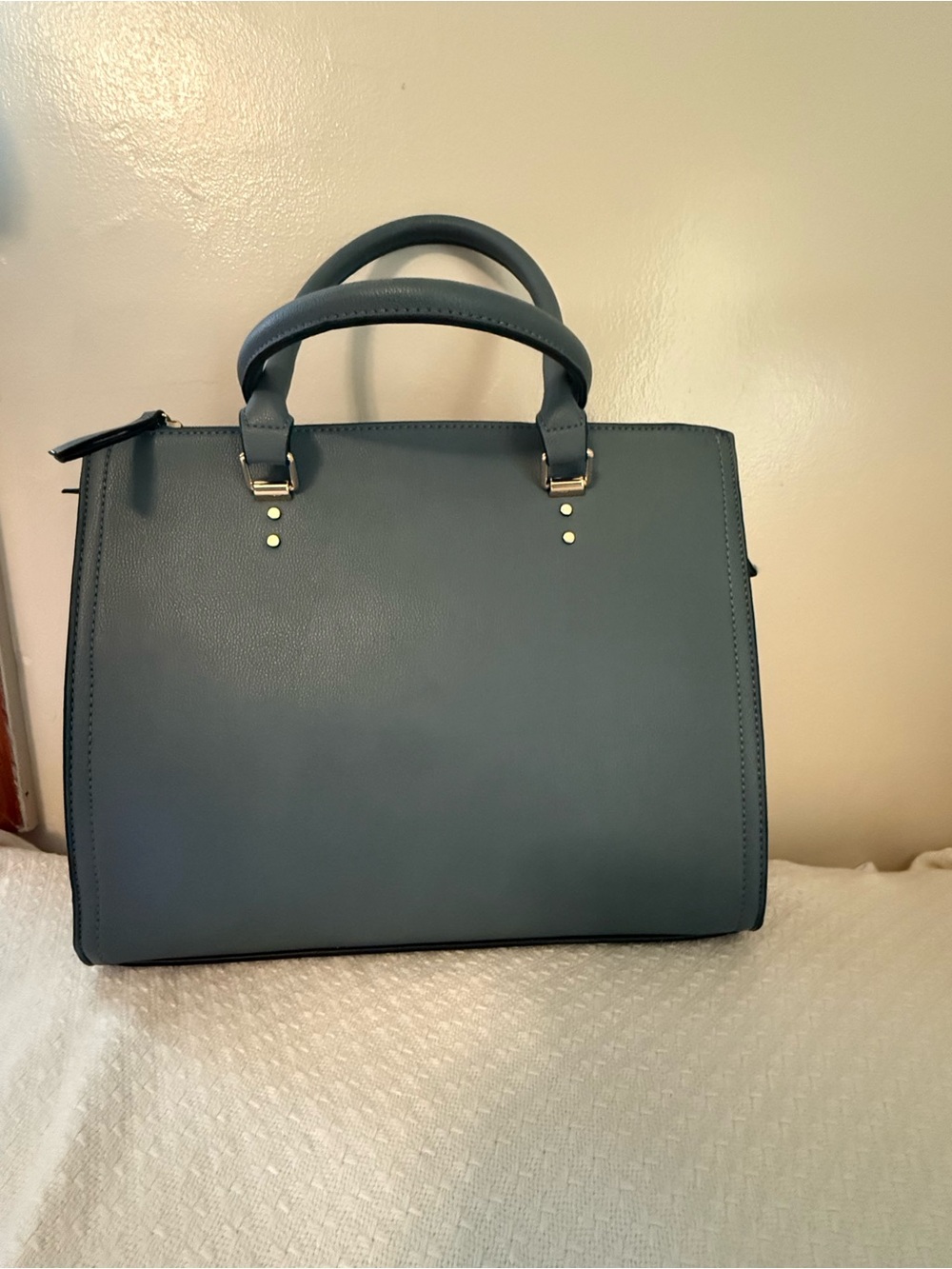 Elegant Women's Top-Handle Satchel in Slate Blue